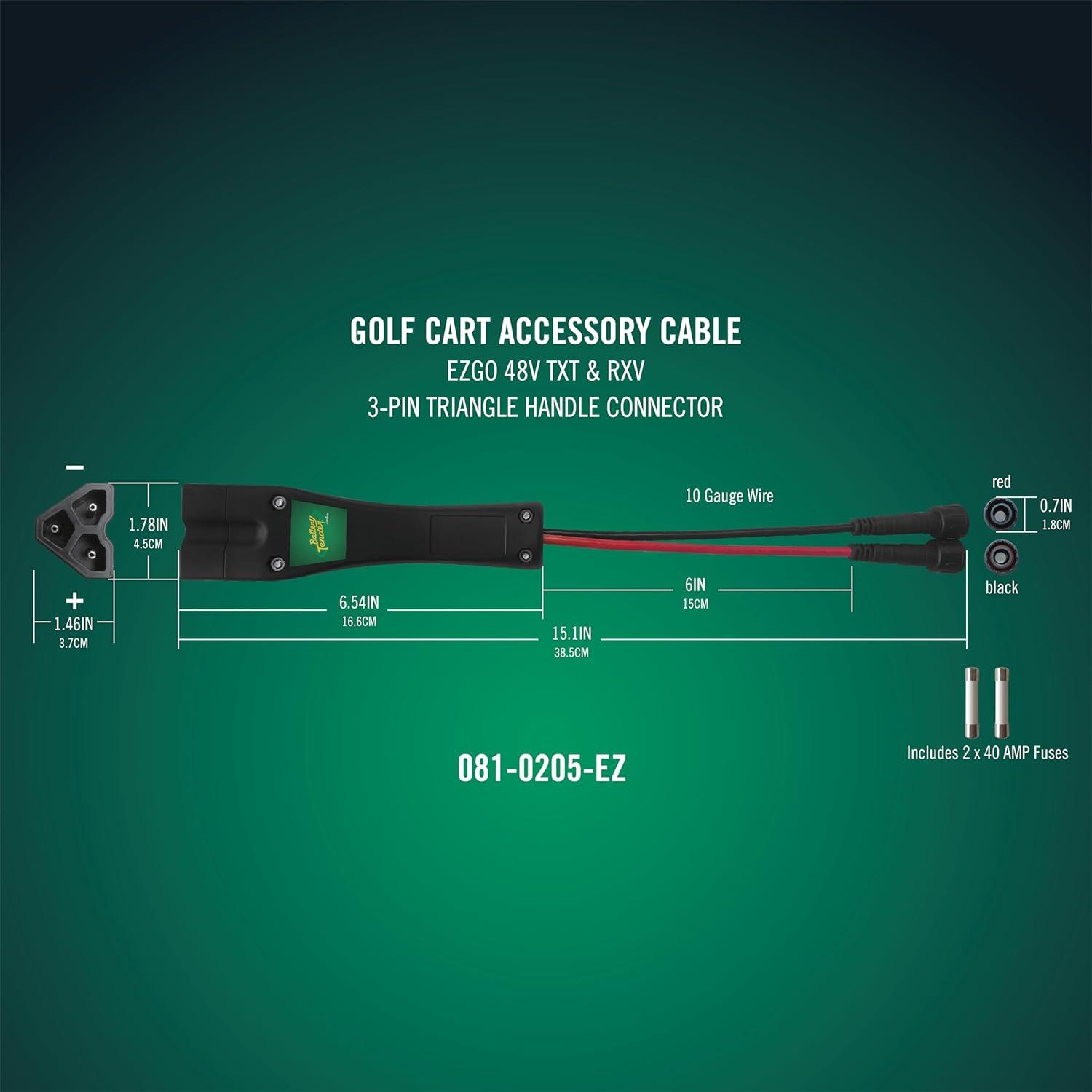 imageBattery Tender 48V EZGO TXT ampamp RXV DC Plug  3Pin Triangle Handle Connector for PowerPlus Charger 0810205EZ