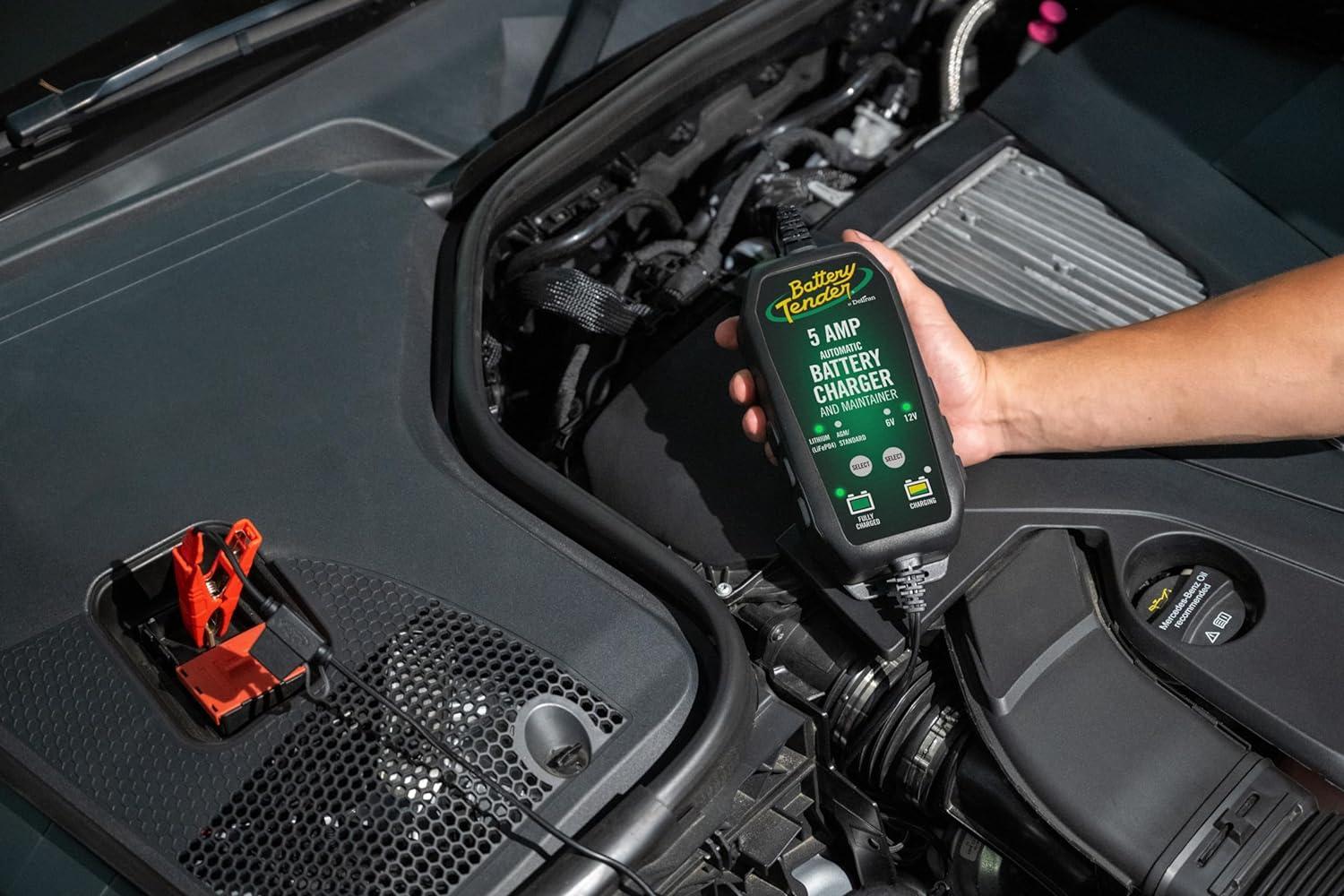 imageBattery Tender 5 AMP 12V Battery Charger and Maintainer  Automotive Smart Automatic Battery Charger for Cars SUVs and Trucks Lead Acid AGM Gel ampamp Lithium  0220186GDLWH