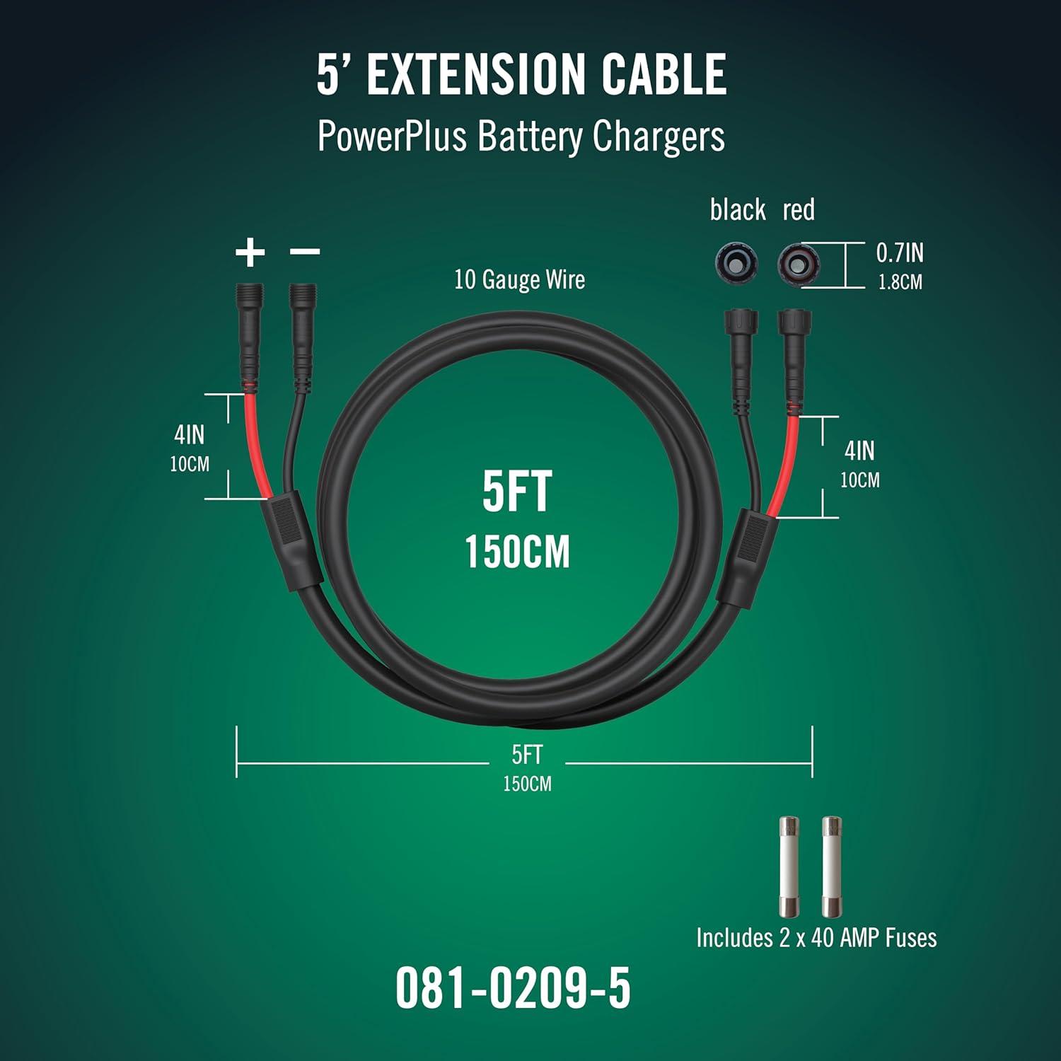imageBattery Tender 5 Ft 14Gauge Extension Cord for PowerPlus Battery Chargers  Weatherproof for Industrial Outdoor and Marine Applications  5 Foot Extension Cable