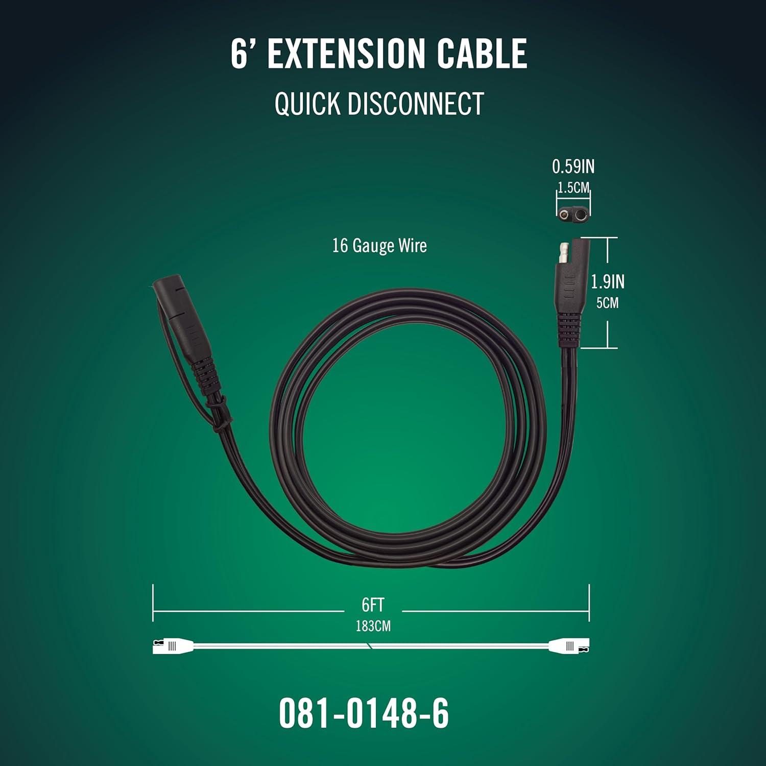 imageBattery Tender 6 Foot Extension SAE Cable  Designed for Use Chargers  Quick Connect Plugs for Easy Connection to Motorcycle Cars ATVs and More  08101486