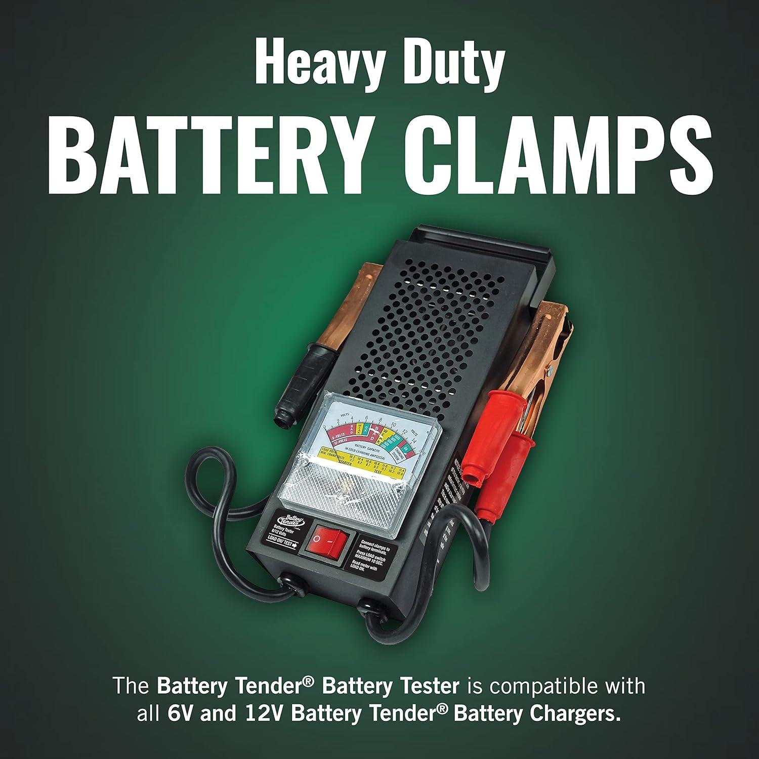 imageBattery Tender Battery Load Tester 12 Volt at 100 Amps  6 Volt at 50 Amps Battery Tester  Test Battery Load for 12V or 6V Batteries  Battery Health Checker Check Starter Motor Draw  0260020