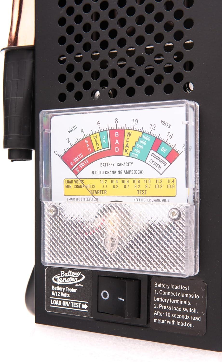 imageBattery Tender Battery Load Tester 12 Volt at 100 Amps  6 Volt at 50 Amps Battery Tester  Test Battery Load for 12V or 6V Batteries  Battery Health Checker Check Starter Motor Draw  0260020