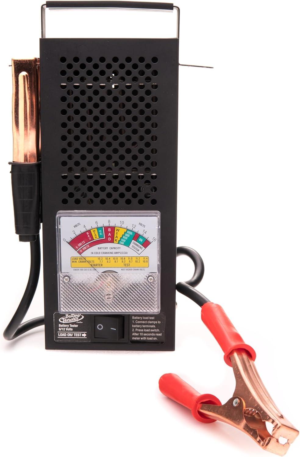 imageBattery Tender Battery Load Tester 12 Volt at 100 Amps  6 Volt at 50 Amps Battery Tester  Test Battery Load for 12V or 6V Batteries  Battery Health Checker Check Starter Motor Draw  0260020