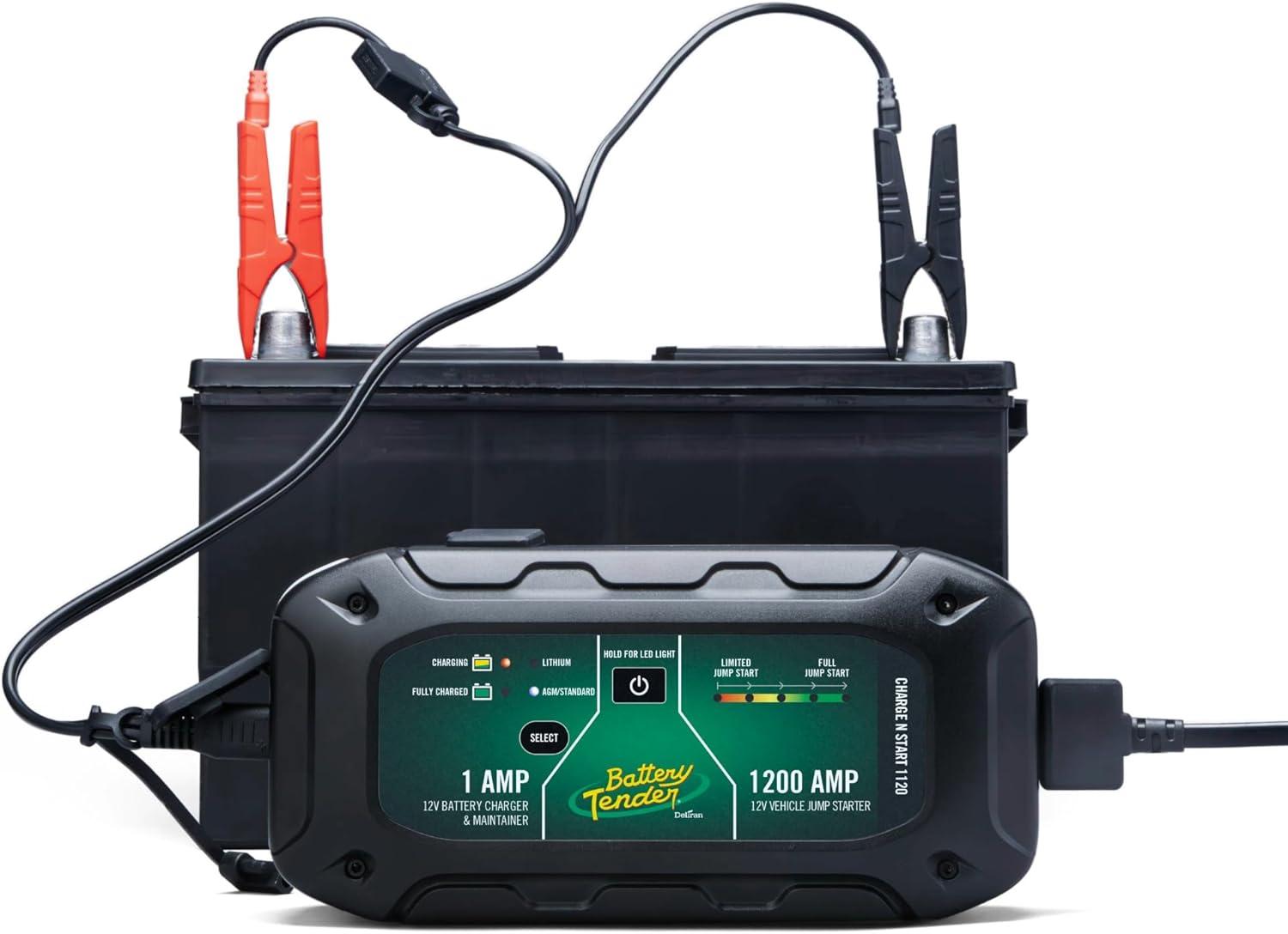 imageBattery Tender Charge N Start 1120  Smart 12V1 AMP Battery Charger and 1200 AMP Jump Starter Combo  2in1 Battery Maintainer for Cars Motorcycles ATVs USA Engineered