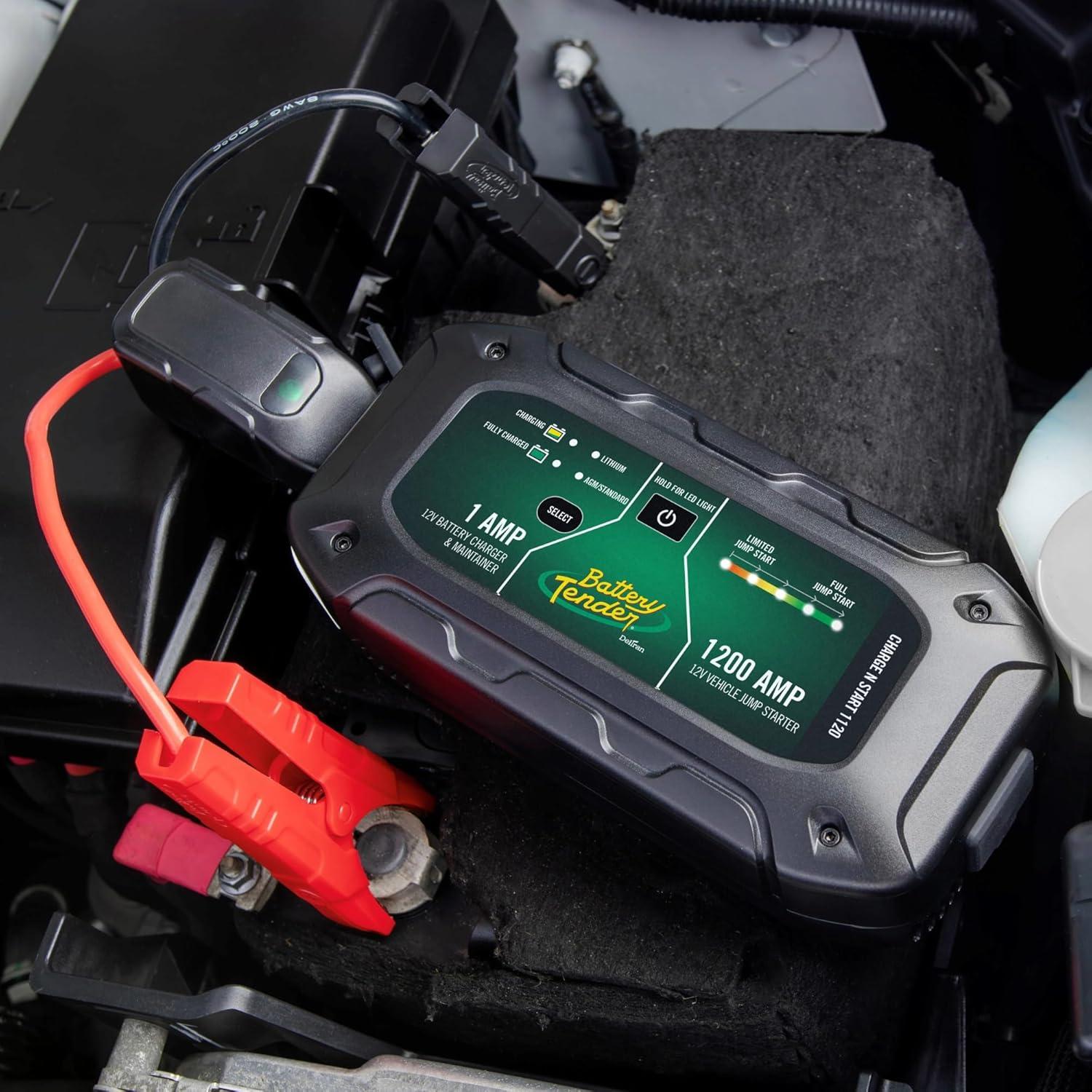 imageBattery Tender Charge N Start 1120  Smart 12V1 AMP Battery Charger and 1200 AMP Jump Starter Combo  2in1 Battery Maintainer for Cars Motorcycles ATVs USA Engineered