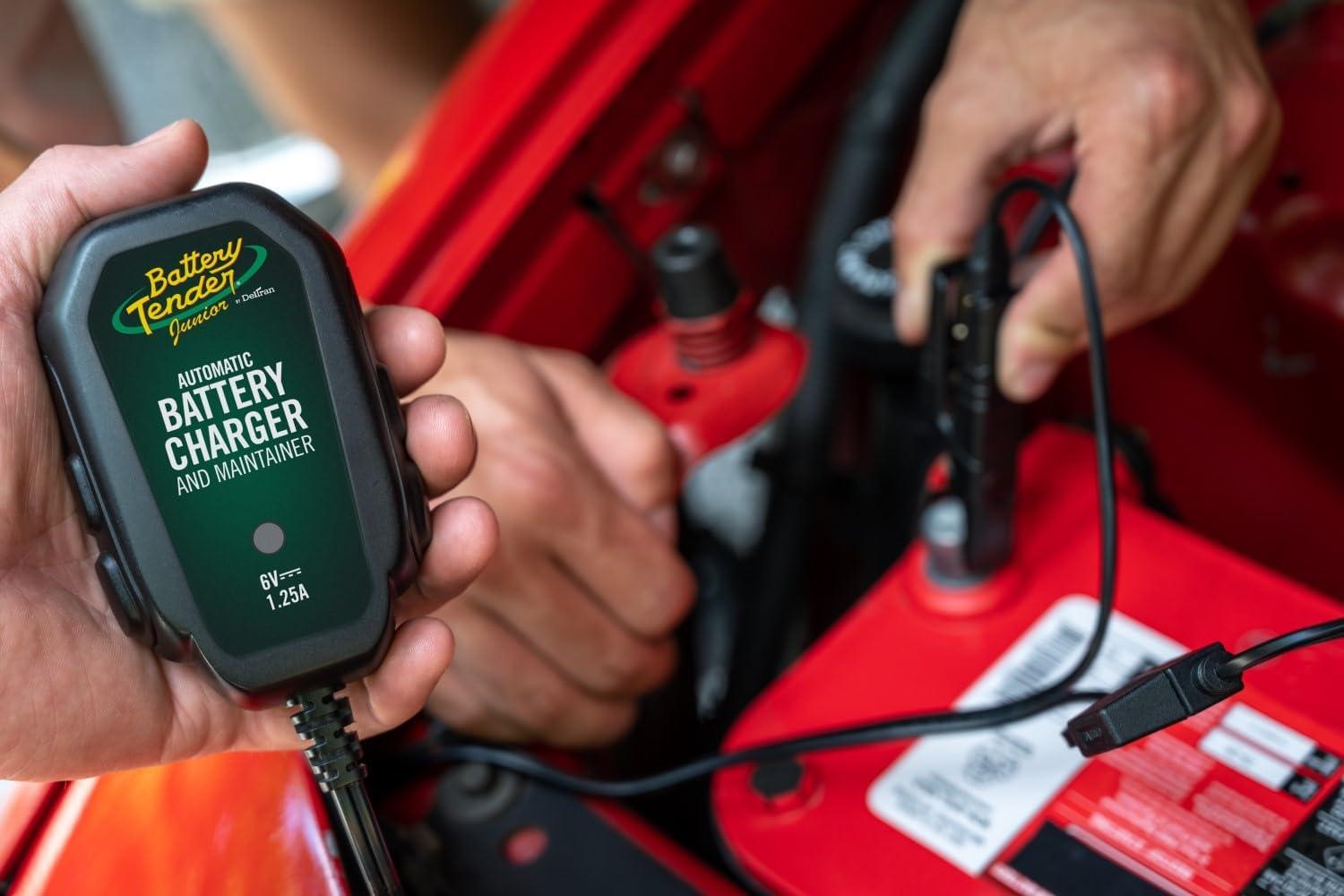 imageBattery Tender Junior 6V 125 AMP Battery Charger and Maintainer Fully Automatic 6V Automotive Battery Charger for Cars Motorcycle ATVs and More  0220196