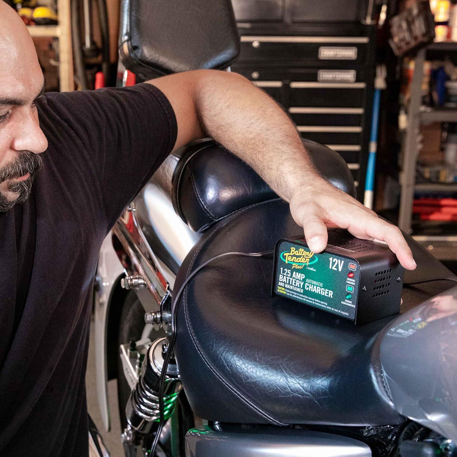 imageBattery Tender Plus 12V 125 AMP Car ampamp Motorcycle Battery Charger and Maintainer Float Charge for Automotive and ATVs  Smarter Than a Trickle Charger