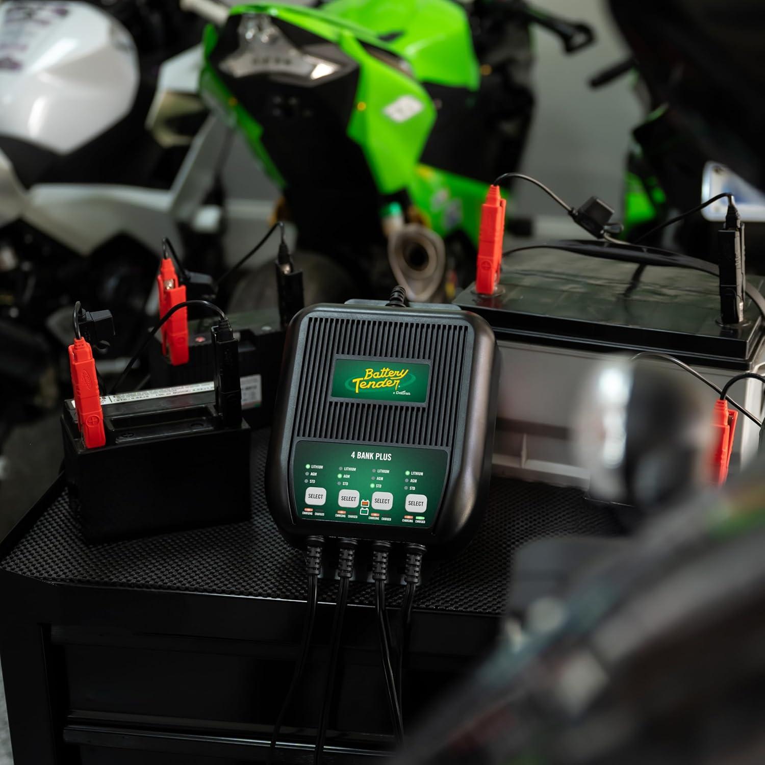 imageBattery Tender Plus 4 Bank Multibank Charger  5 AMP 125 AMPs Per Bank  Smart 12V Multi Battery Charger and Maintainer for Standard AGM and Lithium LiFePO40220148DLWH