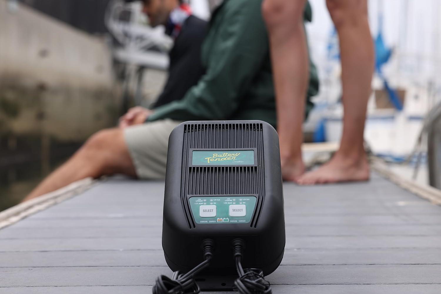 imageBattery Tender WaveCharge 6 AMP  2 Bank Multibank Charger  3 AMPs Per Bank  Selectable 12V  6V  Smart and Switchable Multi Battery Charger and Maintainer  0221002DLWH