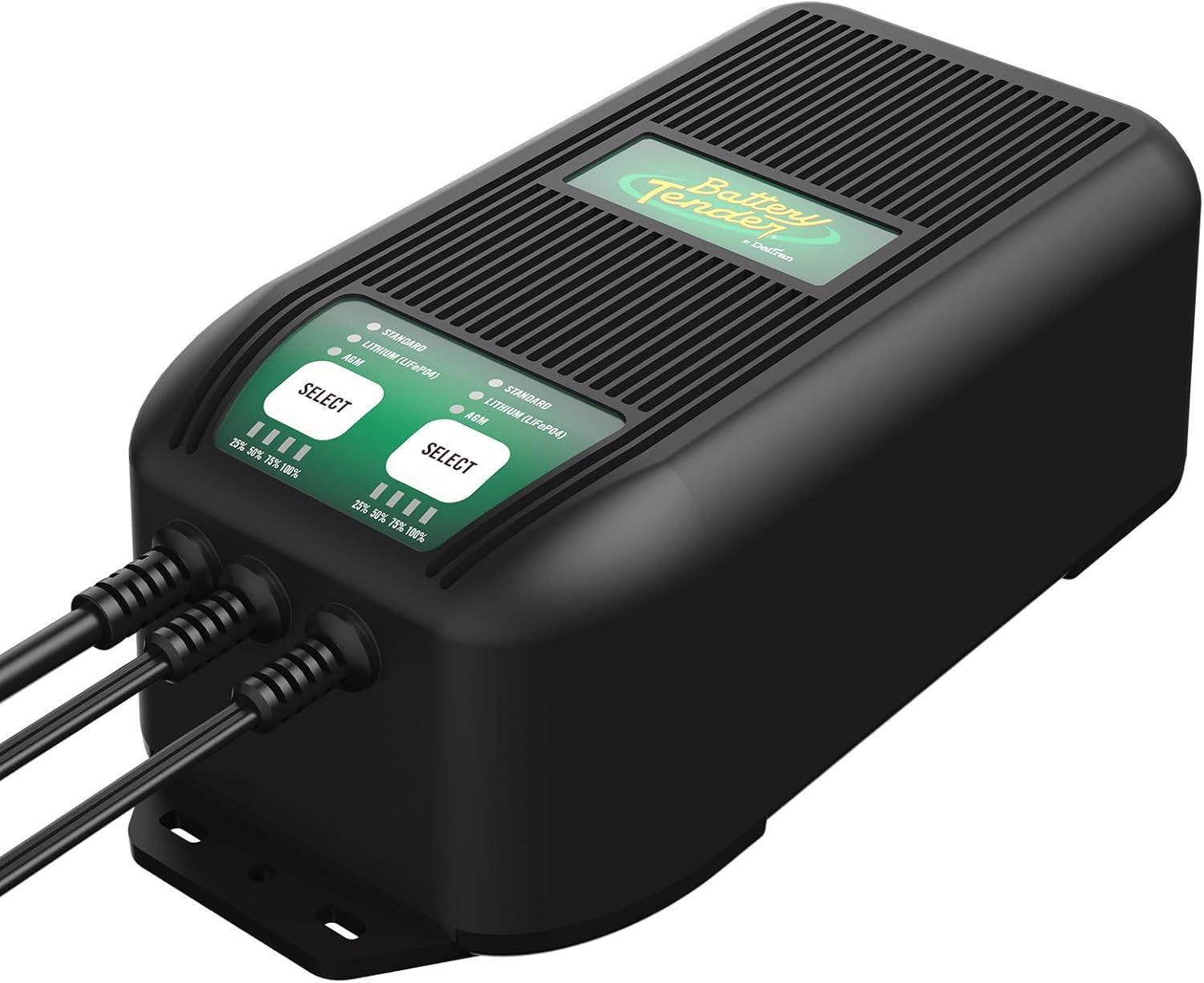 imageBattery Tender WaveCharge Pro 2 Bank Multibank Charger  20 AMP 10 AMPs Per Bank 12V  Smart Multi Battery Weatherproof Charger and Maintainer  0221007DLWH