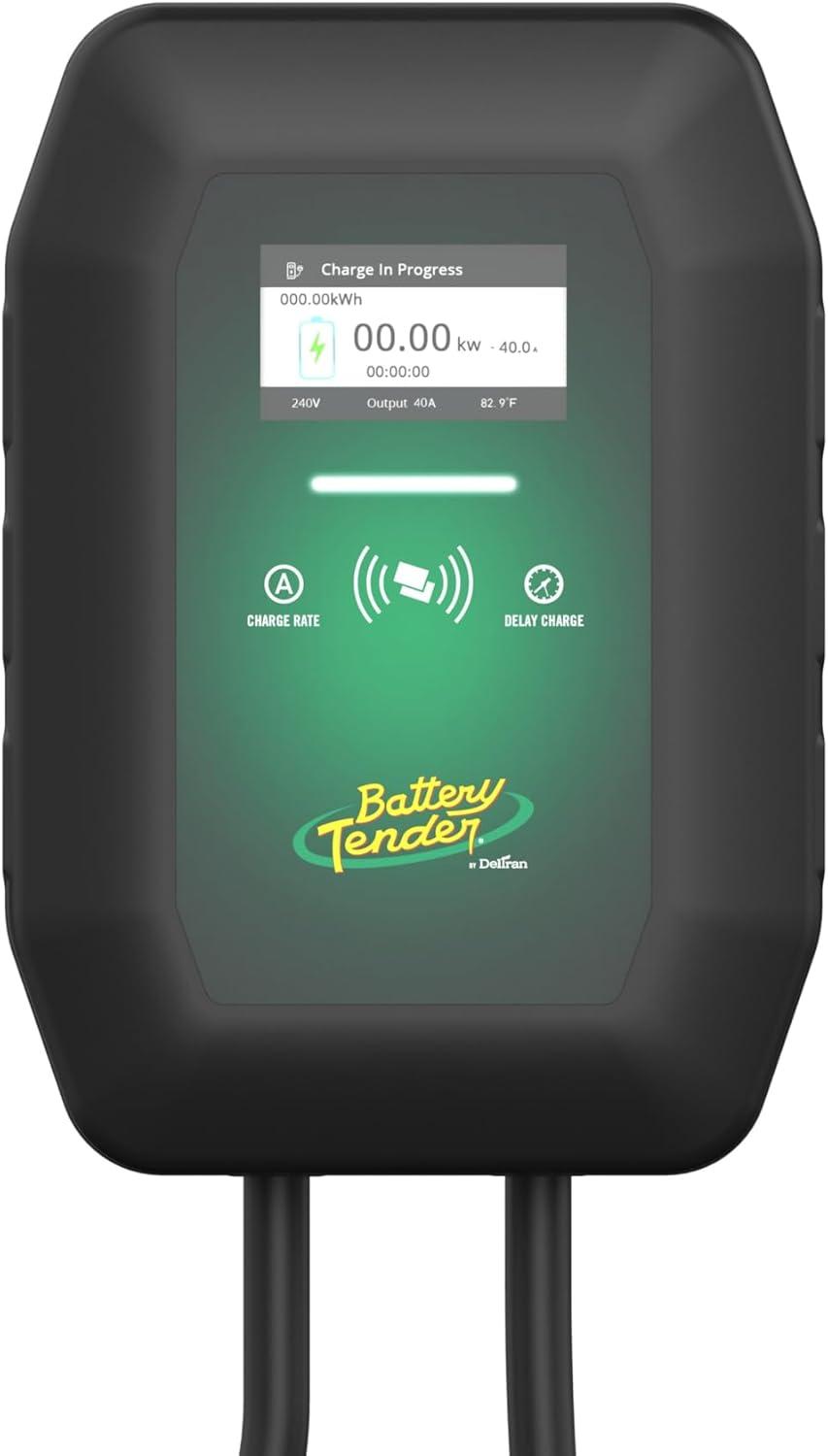 imageBattery Tender eCharge 40 AMP EV Charger  Level 2 Mounted Indoor Outdoor Fast Electric Vehicle Charging Station with Flexible 25ft Cable NEMA 1450  0223018DLWH