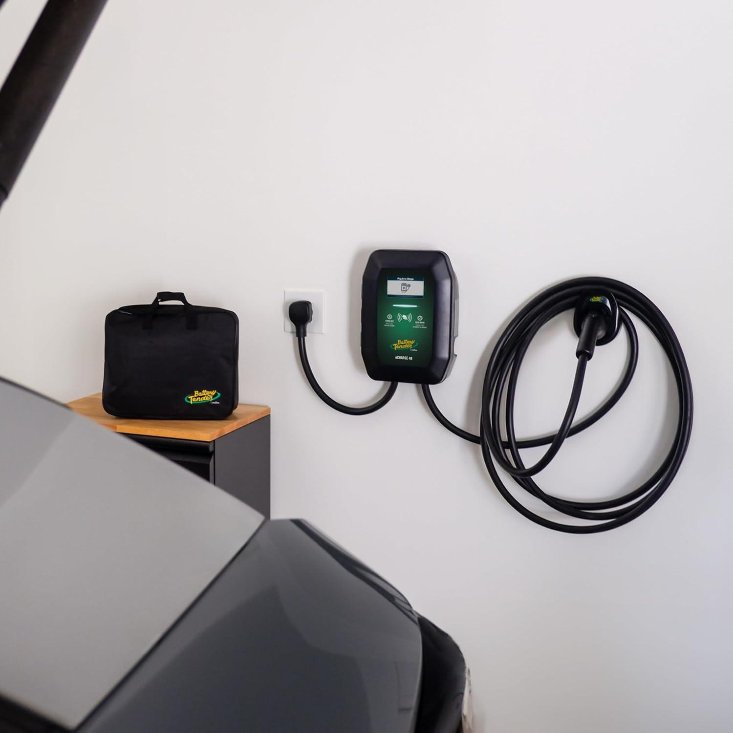 imageBattery Tender eCharge 48 AMP EV Charger  Level 2 Mounted Indoor Outdoor Fast Electric Vehicle Charging Station with Flexible 25ft Cable NEMA 1450  0223019DLWH