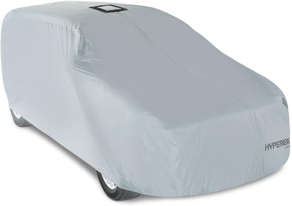 imageHyperion SUV Cover with Solar Panel Waterproof SUV and Windshield Cover  Size U1 Cover Protects Sport Utility Vehicles Up to 186quot From Weather Damage and Maintains Battery Charge  Grey  HYPSUVU1Fits SUVs up to 186 inches long