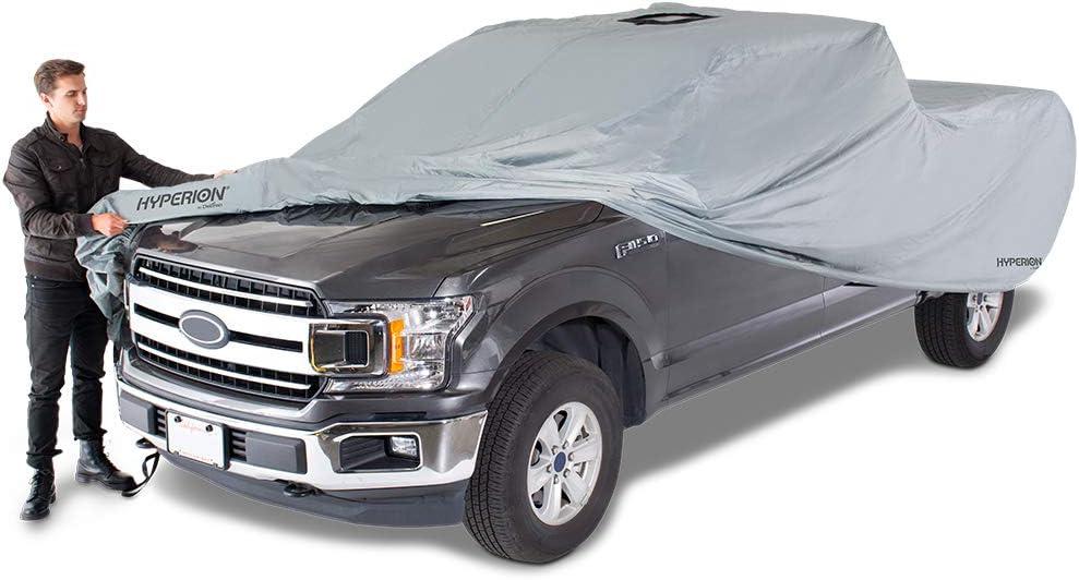 imageHyperion Truck Cover with Solar Panel Waterproof Truck and Windshield Cover  All Weather Size 4 Cover Protects Trucks Up to 249quot from Snow Rain and Maintains Battery Charge  Grey  HYPTRU4Fits trucks up to 249 inches long