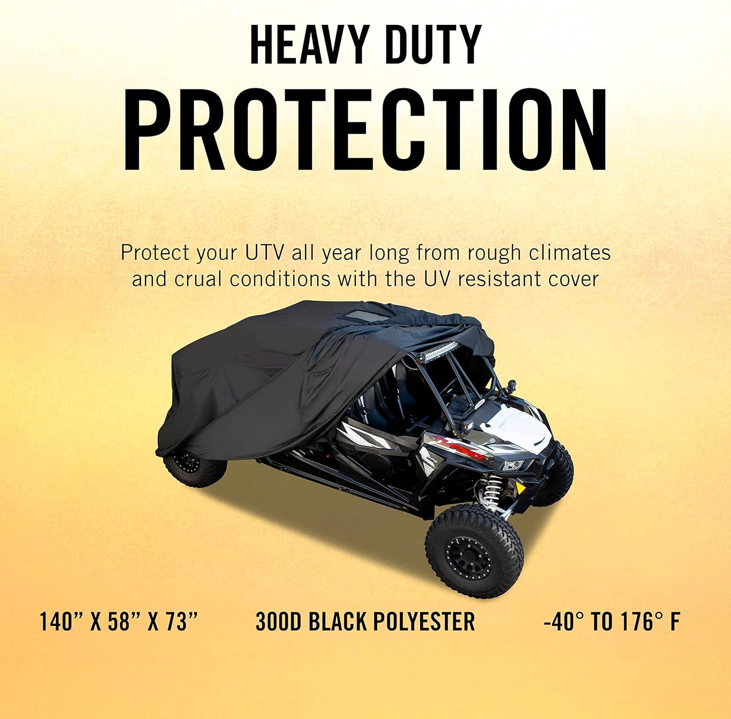 imageHyperion UTV Cover with Solar Panel for 2 and 4 Seater UTVs Polyester Universal Side by Side Cover Prevents Water and Weather Damage Maintains Battery ChargeUniversal