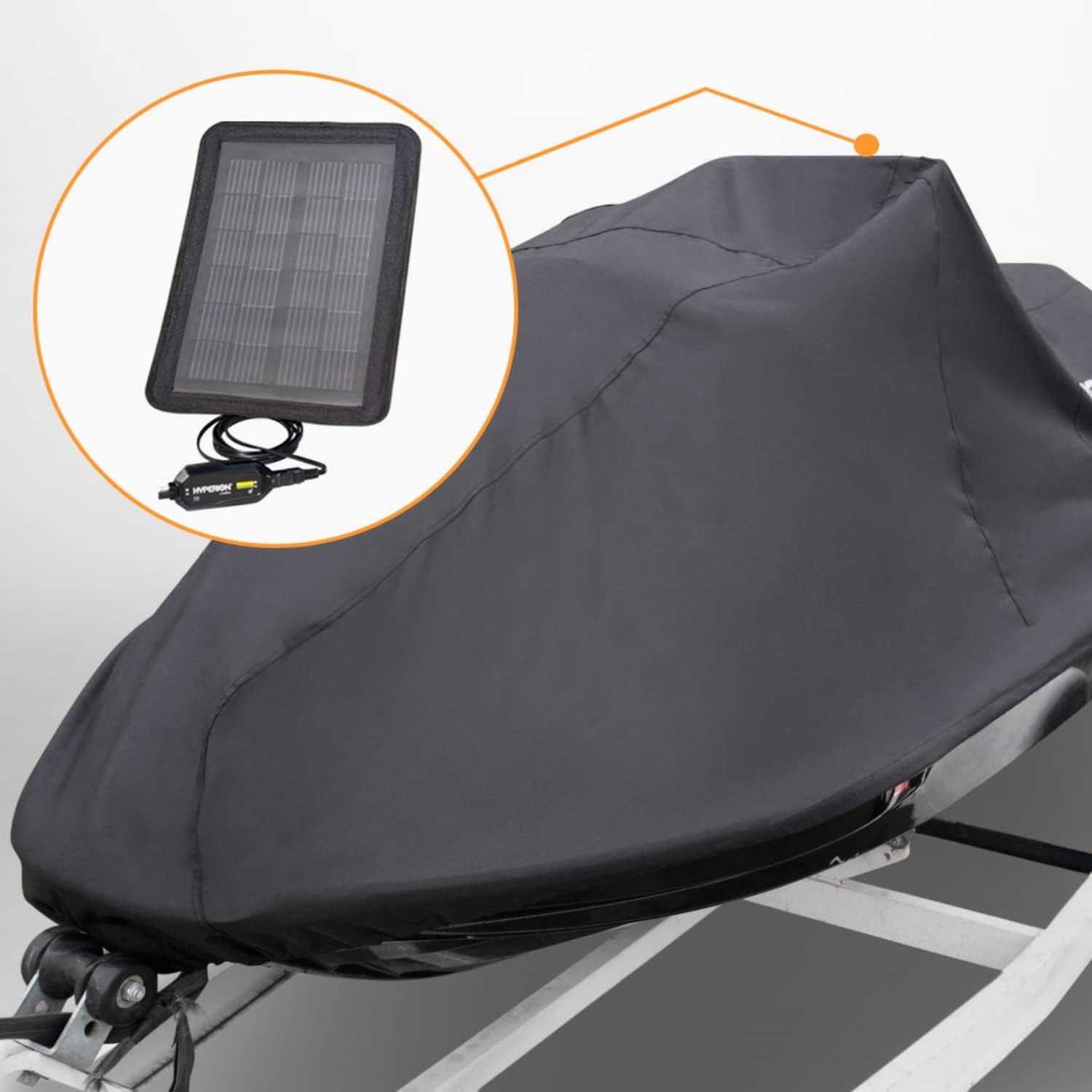 imageHyperion Universal Personal Watercraft Cover Waterproof and Weatherproof PWC Cover with Solar Charger Built in  Universal PWC Cover for 2 or 3 Seater Models Up to 134 x 63 x 36 Inches  HYPPWCUUniversal