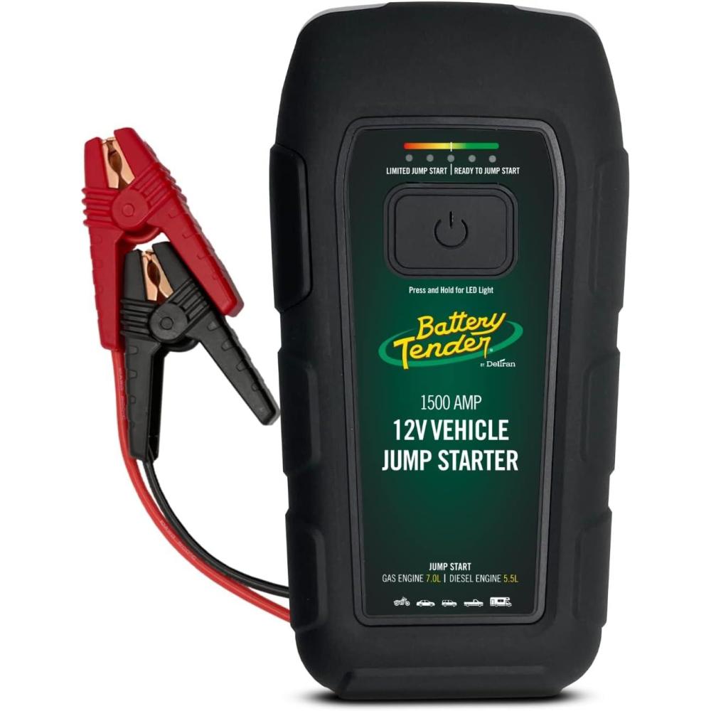 imageBattery Tender 1500 AMP Lithium Jump Starter  12000mAh Portable Power Station  LED Flashlight Emergency Strobe  3 Fast USB Charging Ports  0302020WH