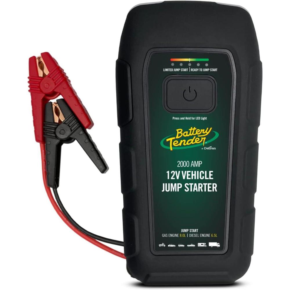 imageBattery Tender 2000 AMP Lithium Jump Starter  16000mAh Portable Power Station  LED Flashlight Emergency Strobe  3 Fast USB Charging Ports  0302030WH