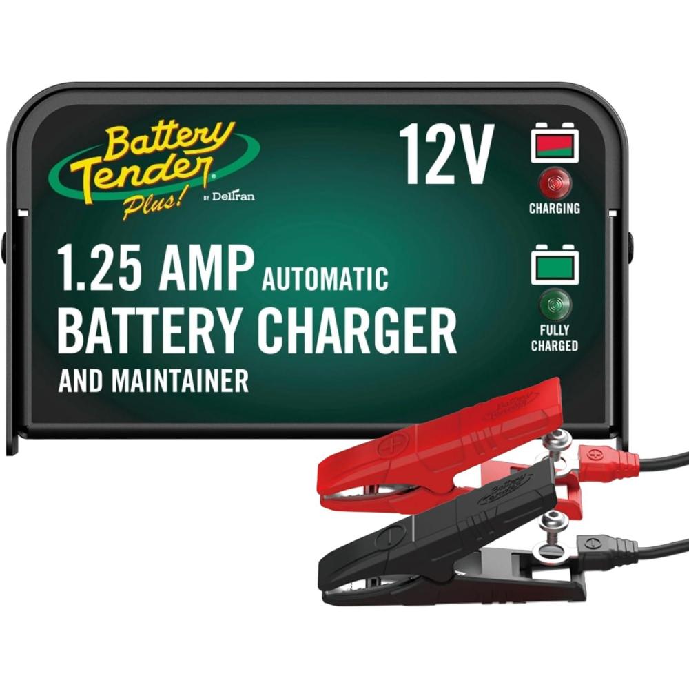 imageBattery Tender Plus 12V 125 AMP Car ampamp Motorcycle Battery Charger and Maintainer Float Charge for Automotive and ATVs  Smarter Than a Trickle Charger