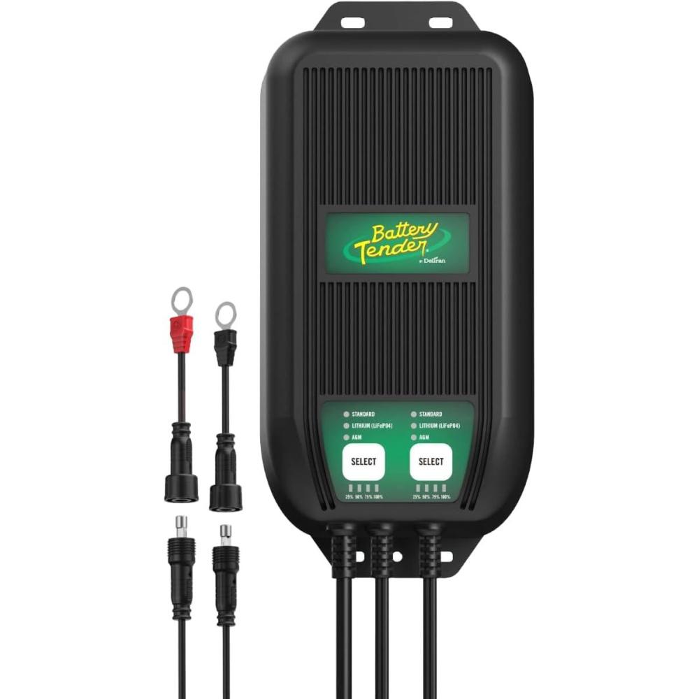imageBattery Tender WaveCharge Pro 2 Bank Multibank Charger  20 AMP 10 AMPs Per Bank 12V  Smart Multi Battery Weatherproof Charger and Maintainer  0221007DLWH