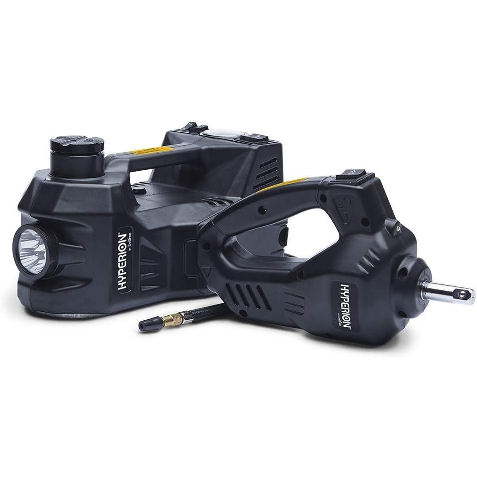 imageHyperion LiftAssist Emergency Roadside Tire Changing Kit 12V 3Ton Electric Hydraulic Floor Jack Tire Inflator Pump ampamp Electric Impact Wrench 250 Max Torque  for Car Truck SUV  0431002HYWH